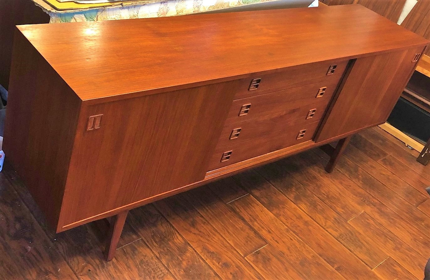 REFINISHED Danish MCM Teak Credenza Sideboard 77" - Mid Century Modern Toronto