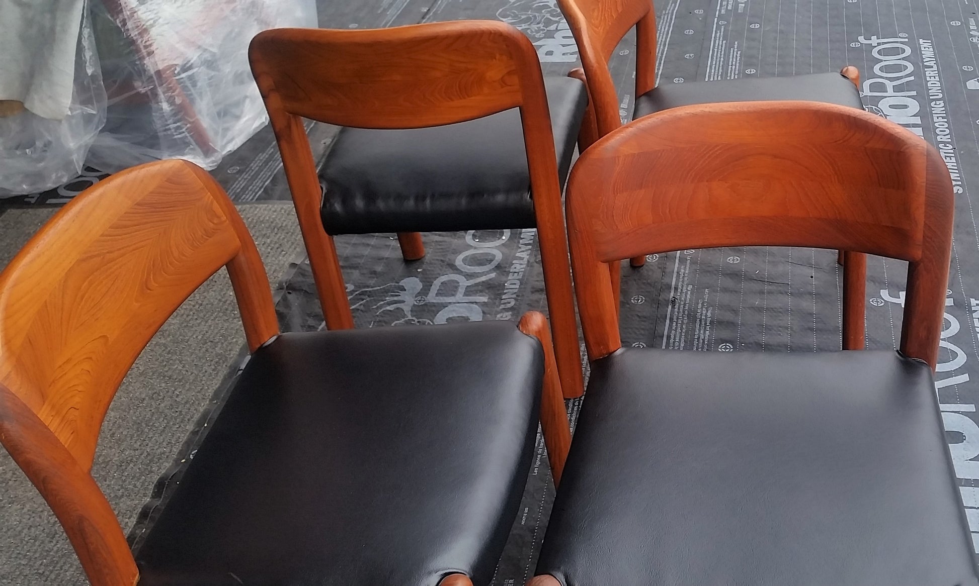 Set of 4 Danish MCM Teak Chairs REFINISHED REUPHOLSTERED, JL Moller style, perfect, each $275 - Mid Century Modern Toronto