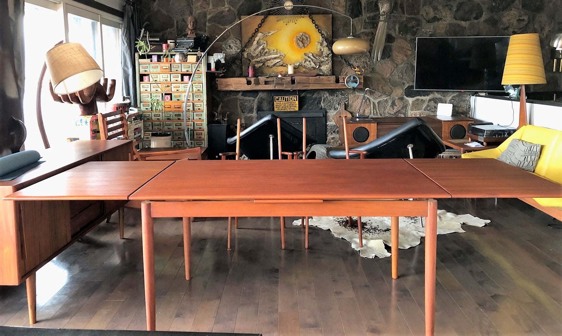 REFINISHED Danish MCM Teak Draw Leaf Table 55"-98" - Mid Century Modern Toronto