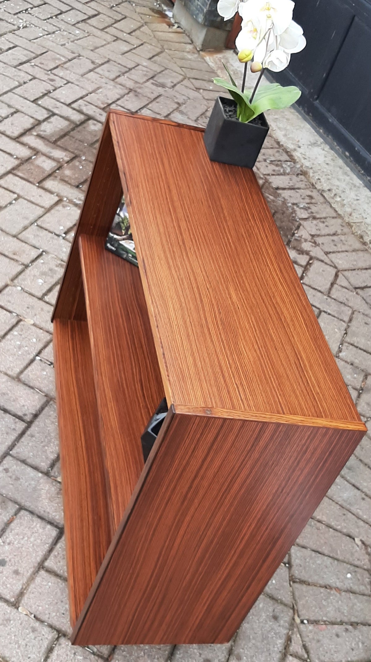 RESTORED Small Danish MCM Rosewood Bookcase Display 34