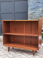RESTORED Small Danish MCM Rosewood Bookcase Display 34