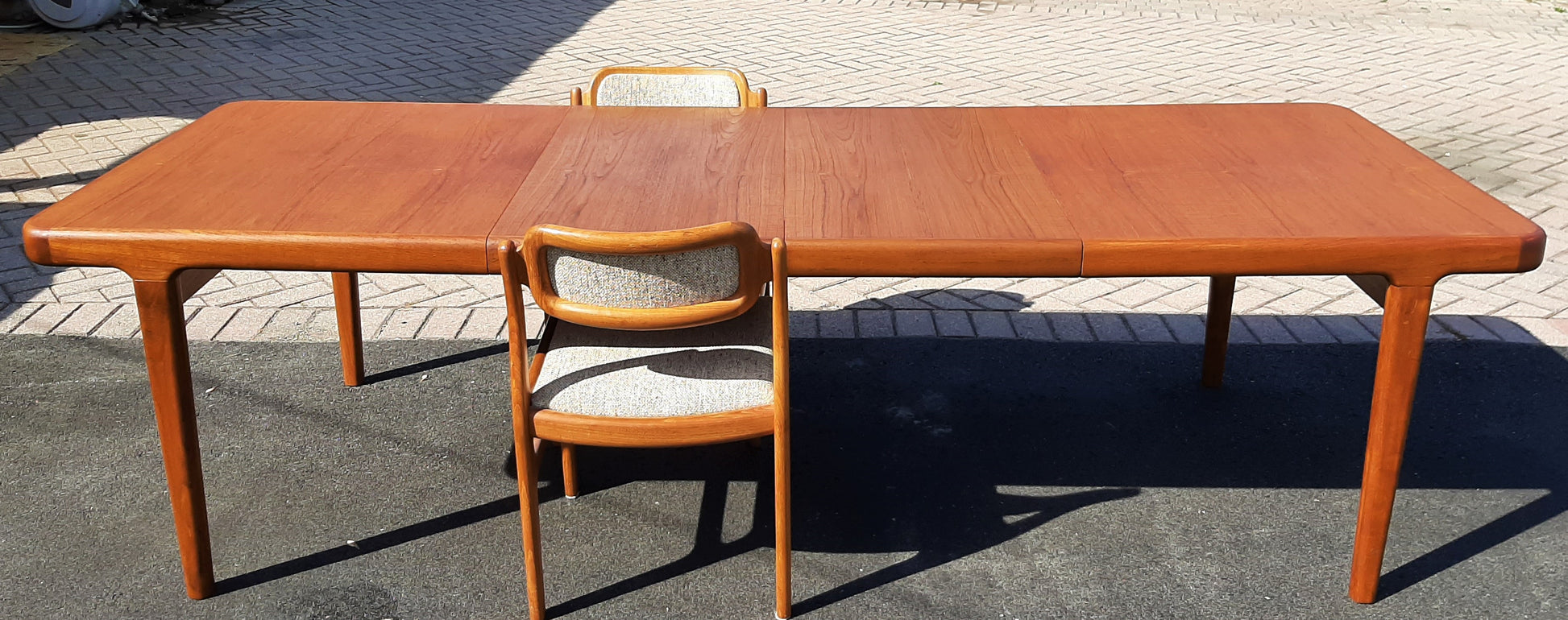 on hold*****REFINISHED Danish MCM Extension Teak Dining Table w 2 Leaves by Johannes Andersen PERFECT -63"-102.5", treated for durability - Mid Century Modern Toronto