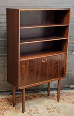 RESTORED Danish MCM Rosewood Bar Display Bookcase, narrow 34