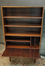 RESTORED Danish MCM Rosewood Bar Display Bookcase, narrow 34