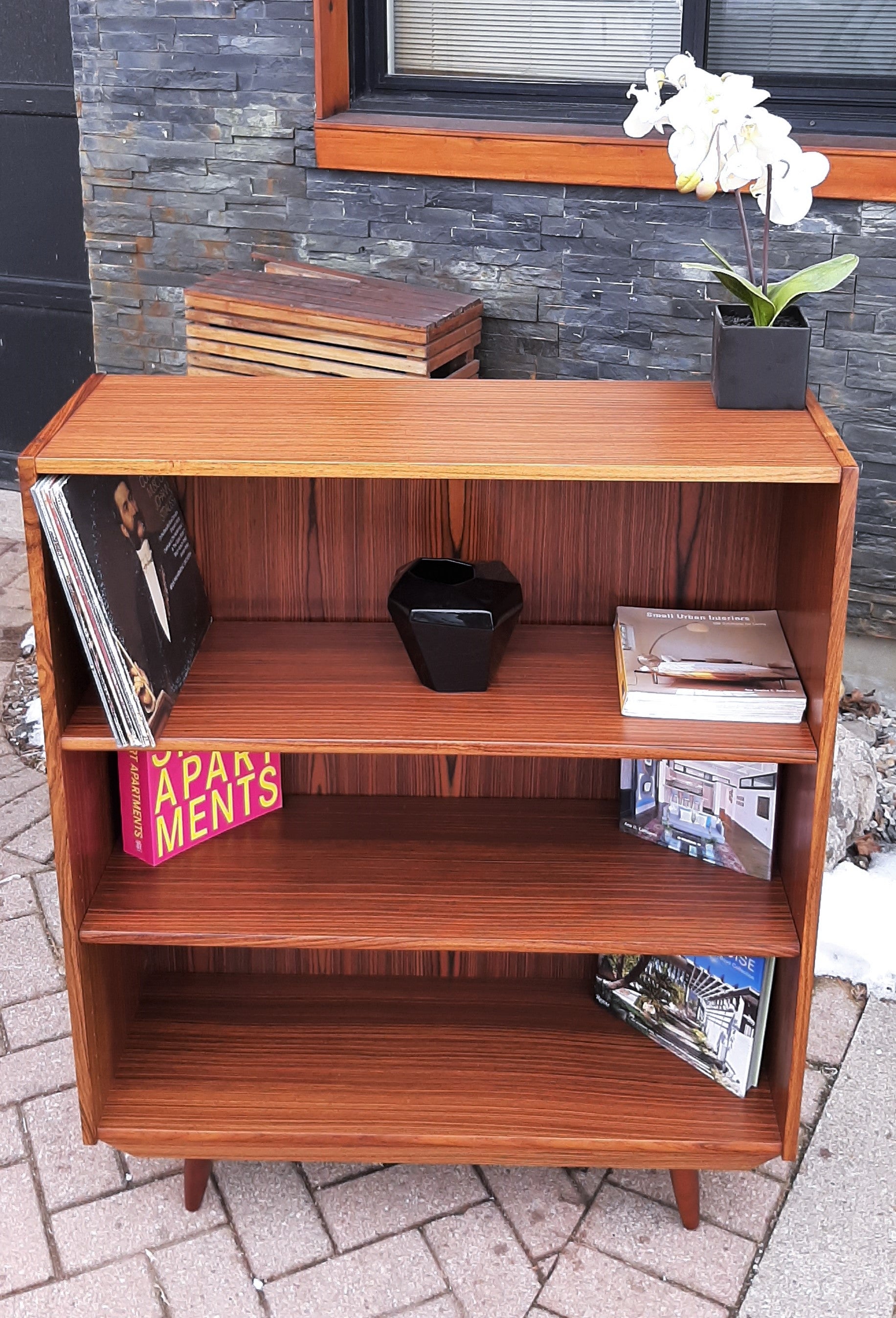 RESERVED for Cody***RESTORED Danish MCM Rosewood Bookcase Display 34", PERFECT - Mid Century Modern Toronto