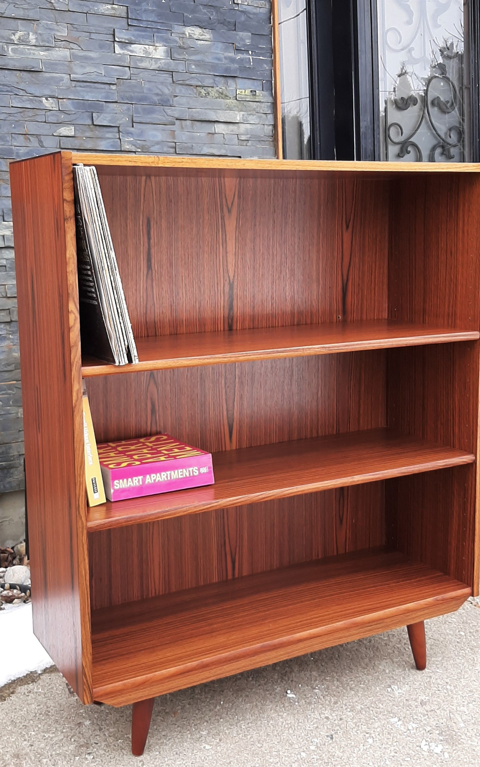 RESERVED for Cody***RESTORED Danish MCM Rosewood Bookcase Display 34", PERFECT - Mid Century Modern Toronto