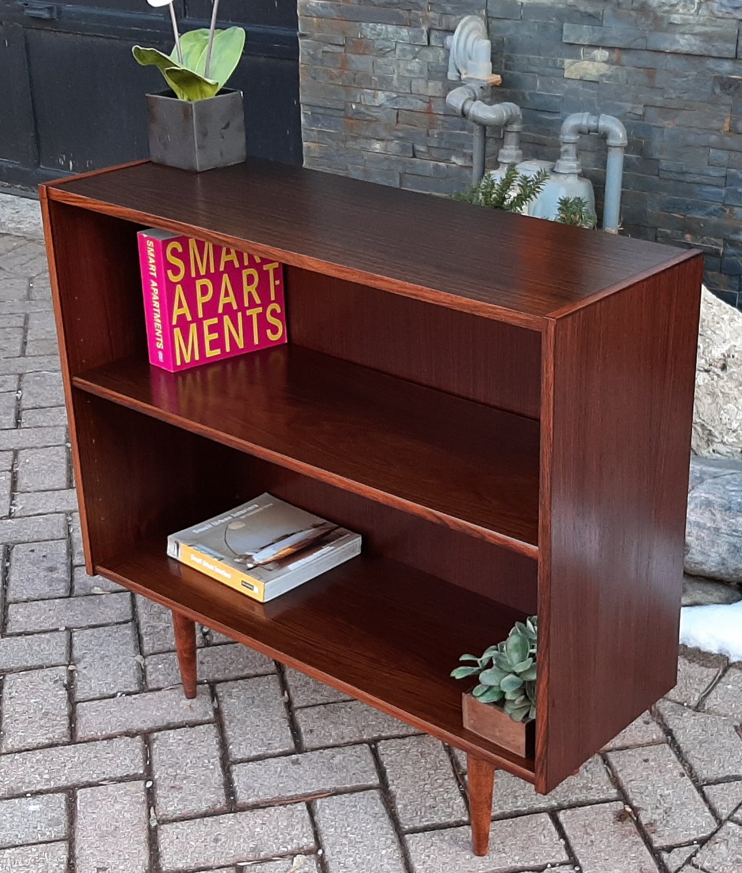 RESTORED Small Danish MCM Rosewood Bookcase Display 34", PERFECT - Mid Century Modern Toronto