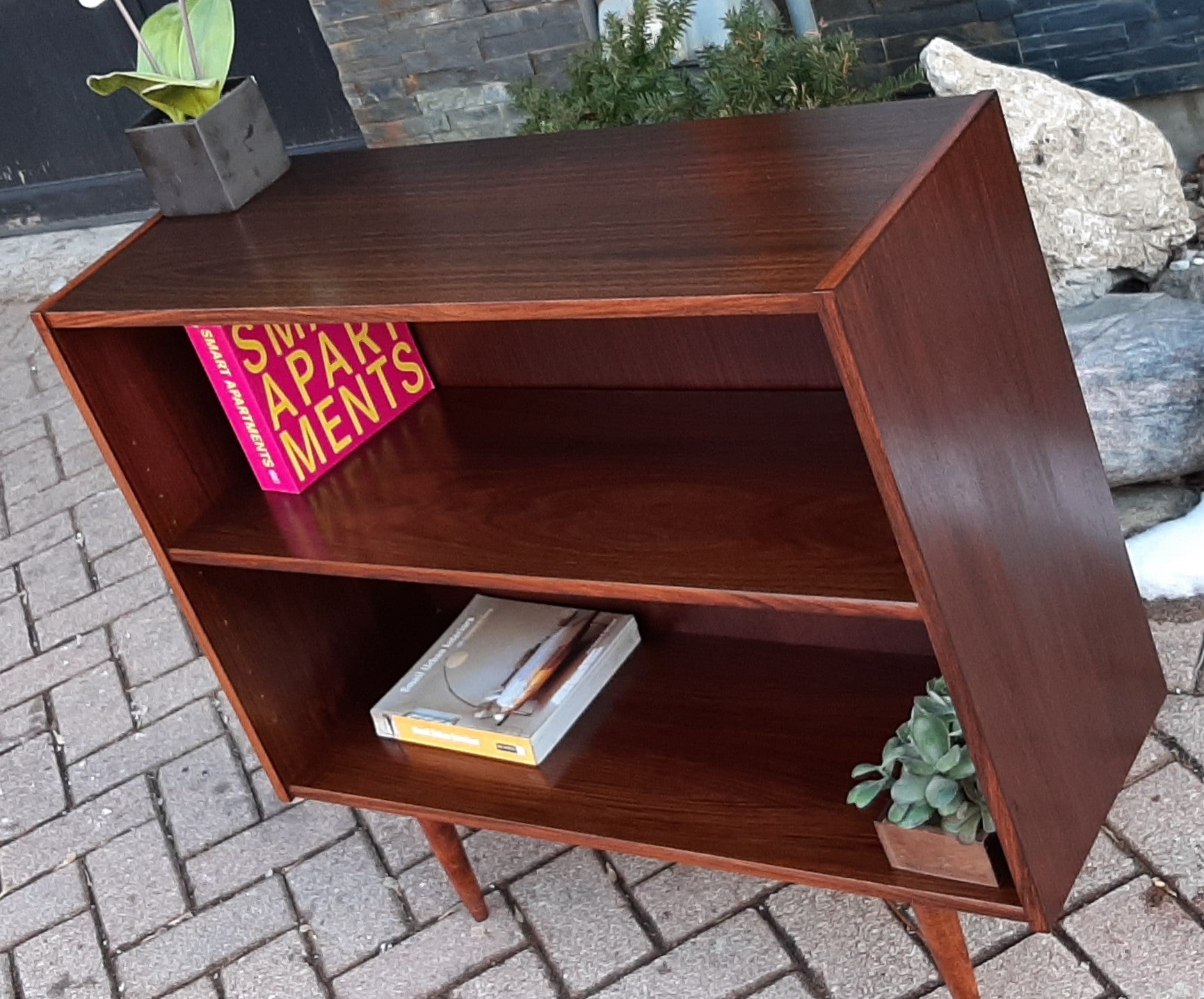 RESTORED Small Danish MCM Rosewood Bookcase Display 34", PERFECT - Mid Century Modern Toronto