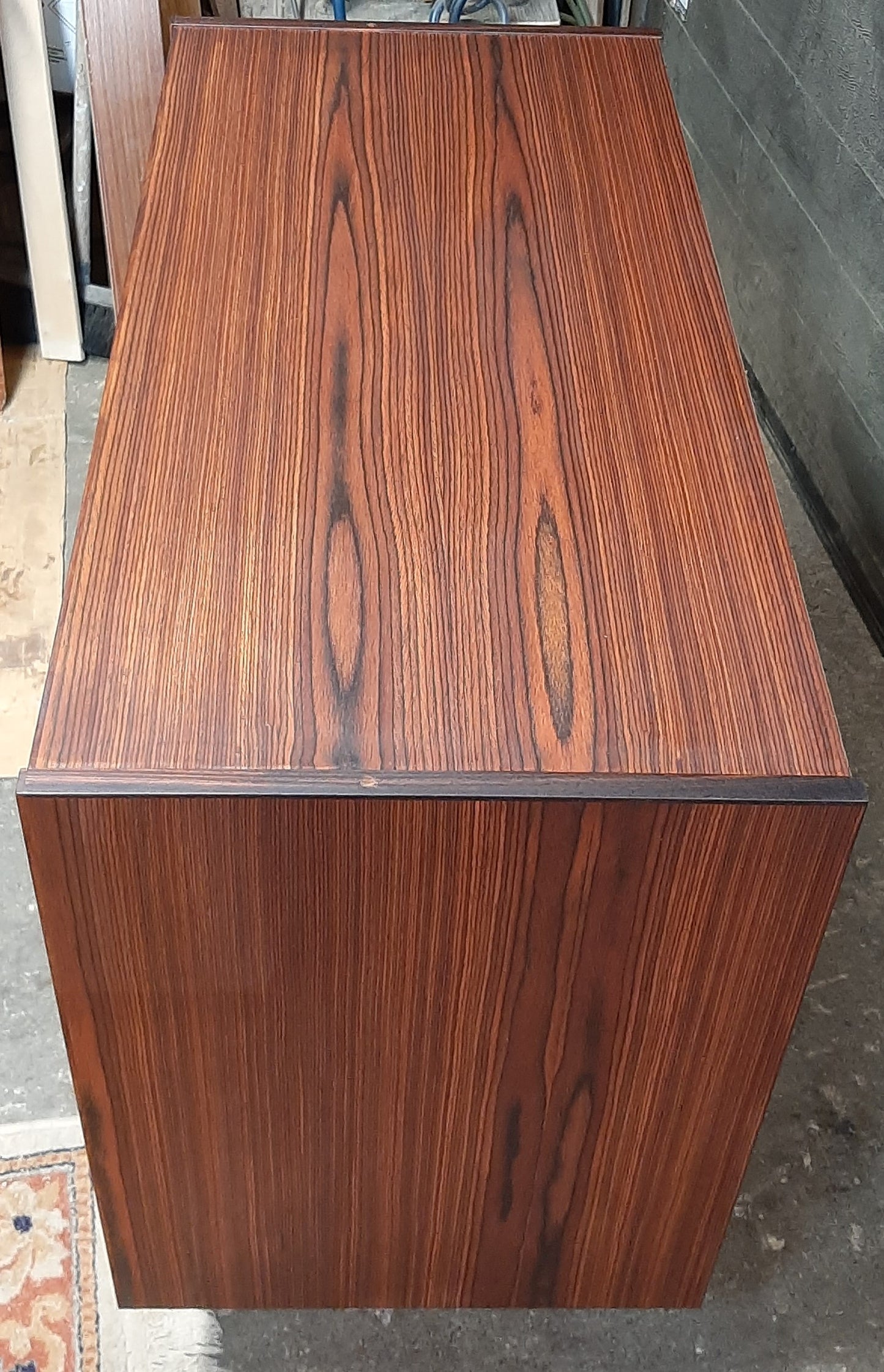 REFINISHED Danish MCM Rosewood Cabinet with sliding doors, compact 34", perfect - Mid Century Modern Toronto