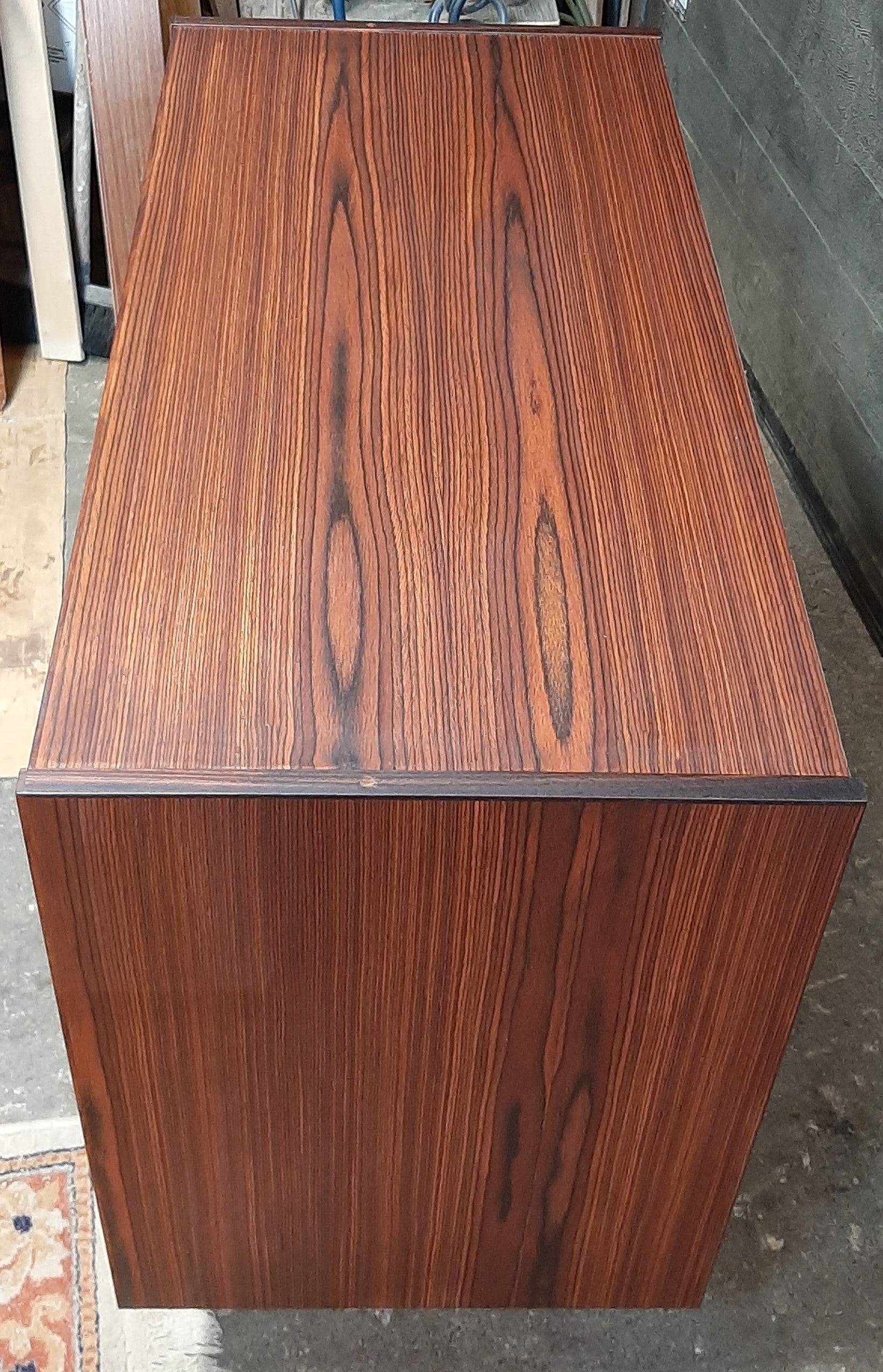 REFINISHED Danish MCM Rosewood Cabinet with sliding doors, compact 34", perfect - Mid Century Modern Toronto