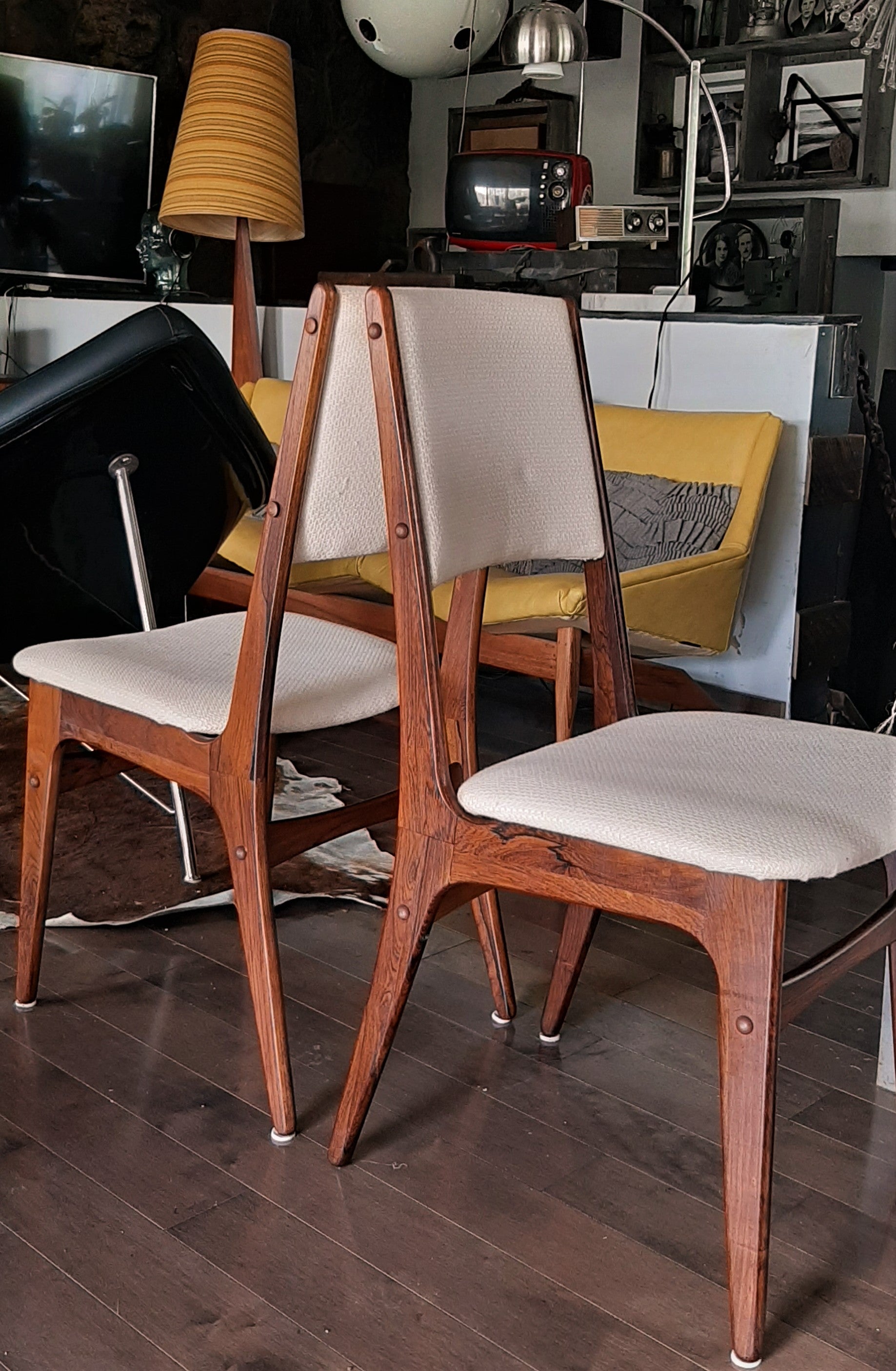 4 Danish MCM Brazilian Rosewood Chairs RESTORED, each $349 - Mid Century Modern Toronto