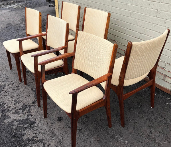 6 Danish MCM Brazilian Rosewood Chairs by Johannes Andersen RESTORED (2 arm, 4 side) - Mid Century Modern Toronto