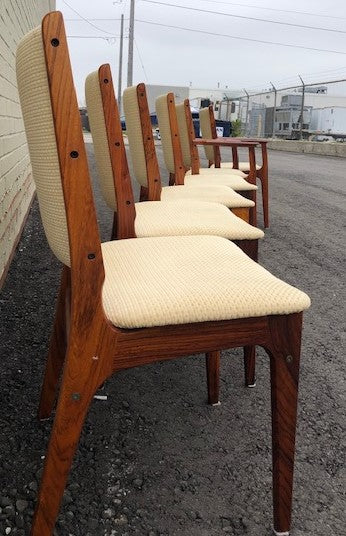 6 Danish MCM Brazilian Rosewood Chairs by Johannes Andersen RESTORED (2 arm, 4 side) - Mid Century Modern Toronto