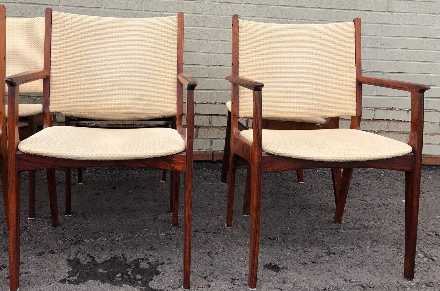 6 Danish MCM Brazilian Rosewood Chairs by Johannes Andersen RESTORED (2 arm, 4 side) - Mid Century Modern Toronto