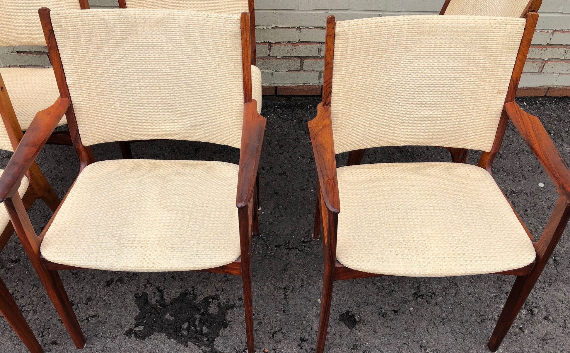 6 Danish MCM Brazilian Rosewood Chairs by Johannes Andersen RESTORED (2 arm, 4 side) - Mid Century Modern Toronto