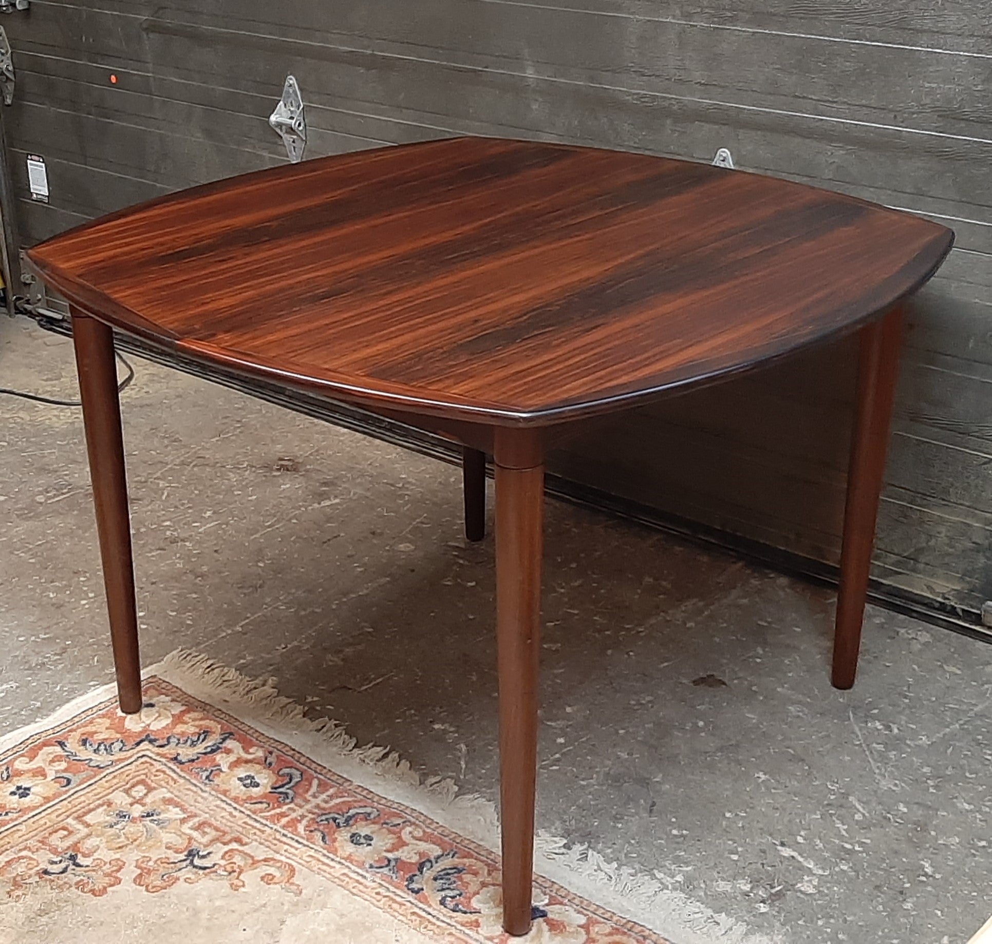 REFINISHED Danish MCM Rosewood Dining Table Extendable w 2 leaves 43" -79" by HW Klein - Mid Century Modern Toronto