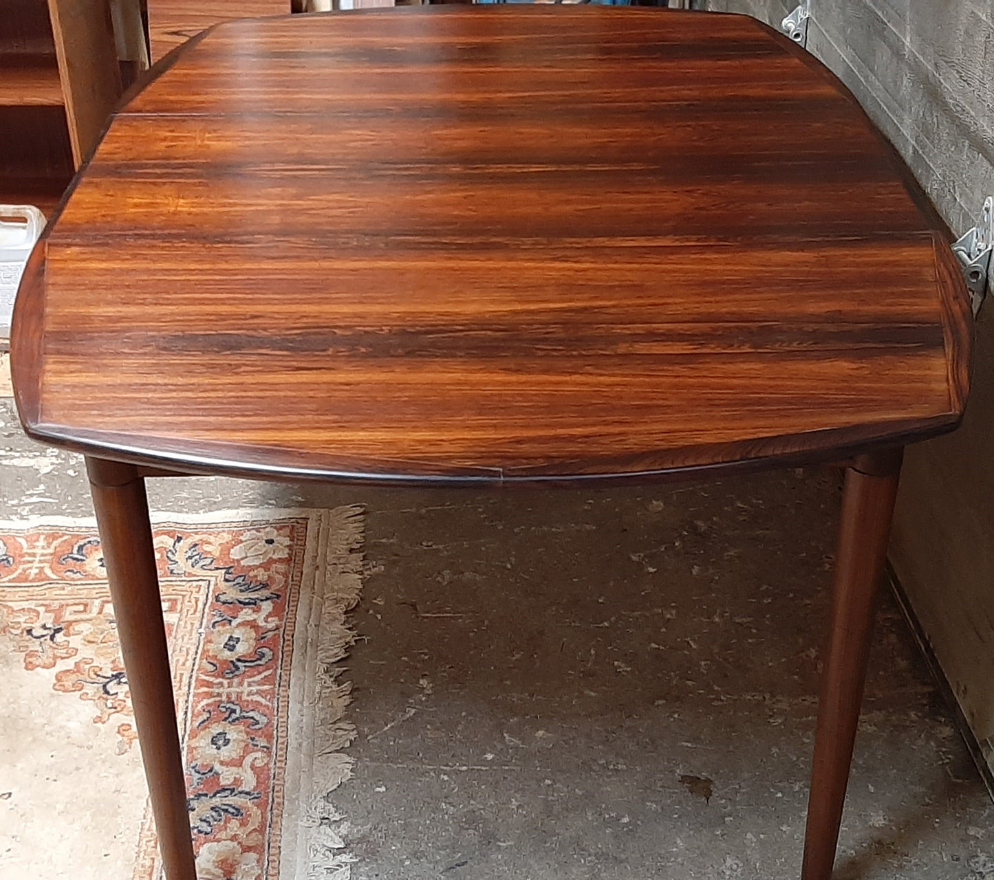 REFINISHED Danish MCM Rosewood Dining Table Extendable w 2 leaves 43" -79" by HW Klein - Mid Century Modern Toronto