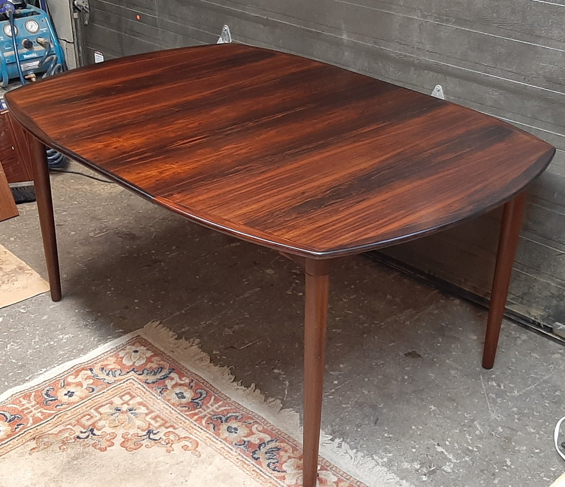 REFINISHED Danish MCM Rosewood Dining Table Extendable w 2 leaves 43" -79" by HW Klein - Mid Century Modern Toronto