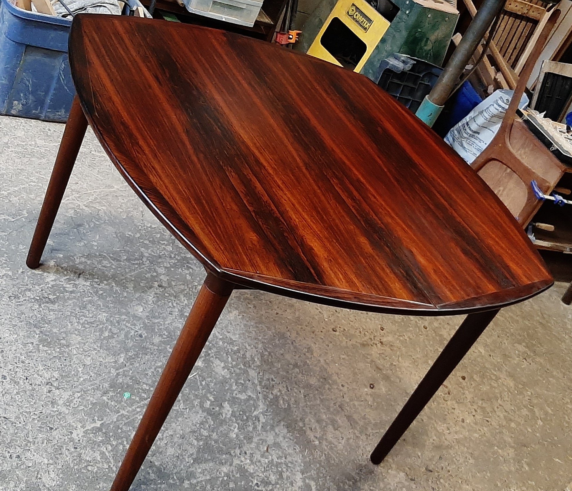 REFINISHED Danish MCM Rosewood Dining Table Extendable w 2 leaves 43" -79" by HW Klein - Mid Century Modern Toronto