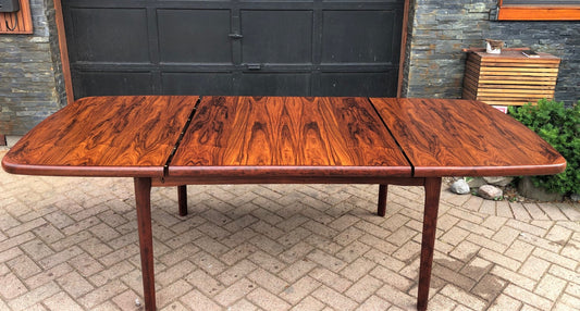 REFINISHED Danish MCM Brazilian Rosewood Table w butterfly leaf  55"-92" PERFECT, treated for durability - Mid Century Modern Toronto