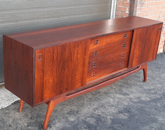 REFINISHED rare Danish MCM Brazilian Rosewood Sideboard Credenza, perfect, 77" - Mid Century Modern Toronto
