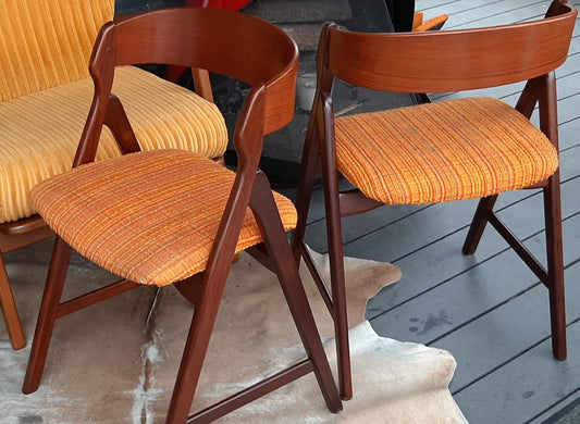 2 Danish MCM Teak Chairs by TH Harlev REFINISHED, PERFECT, each $399 - Mid Century Modern Toronto