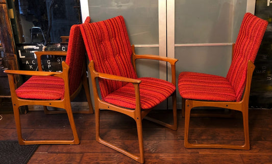 6 Danish MCM Solid Teak Dining Chairs RESTORED by Vamdrup Stolefabrik , each $199 - Mid Century Modern Toronto