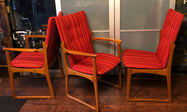 6 Danish MCM Solid Teak Dining Chairs RESTORED by Vamdrup Stolefabrik , each $199 - Mid Century Modern Toronto