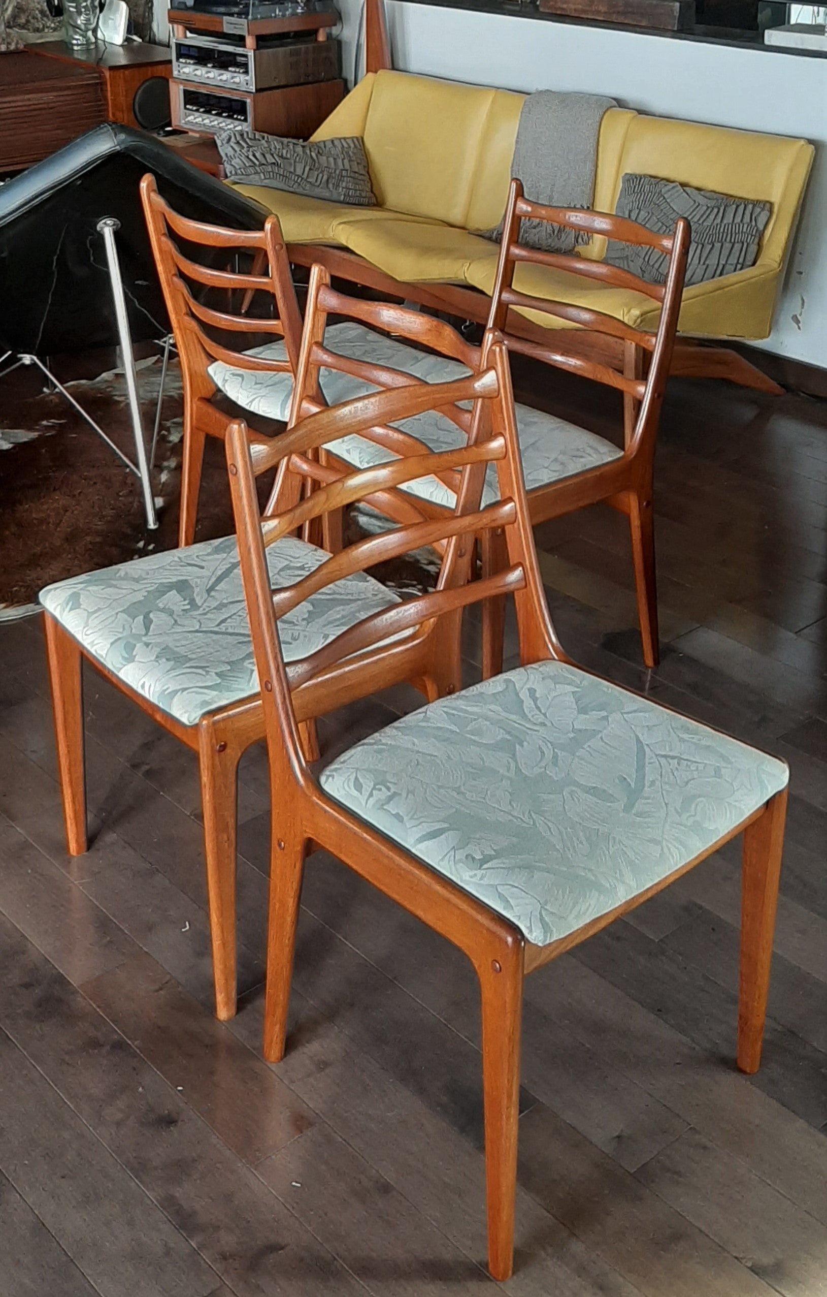 ON HOLD***4 Danish MCM Teak Chairs  RESTORED, perfect, each $249 only - Mid Century Modern Toronto