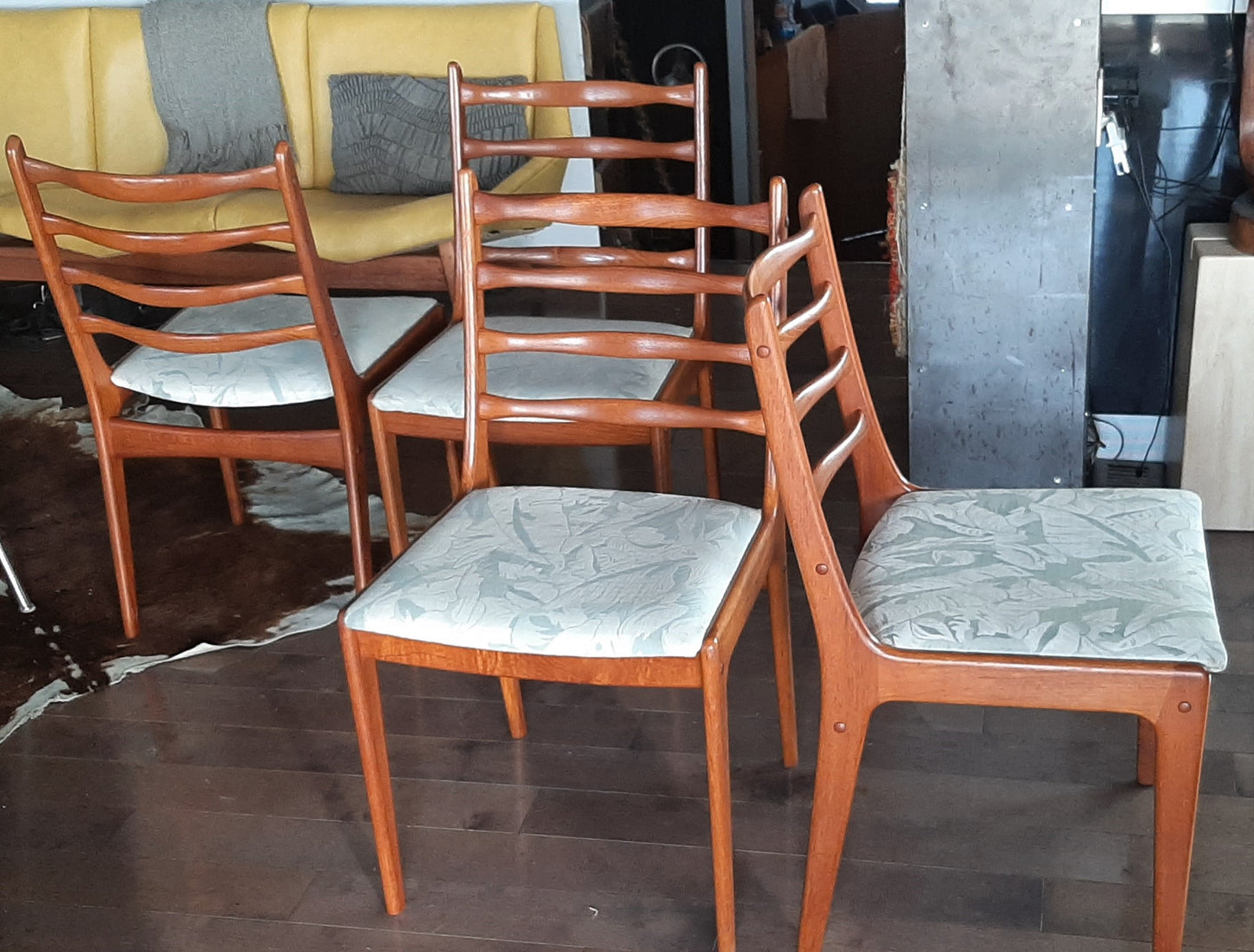 ON HOLD***4 Danish MCM Teak Chairs  RESTORED, perfect, each $249 only - Mid Century Modern Toronto