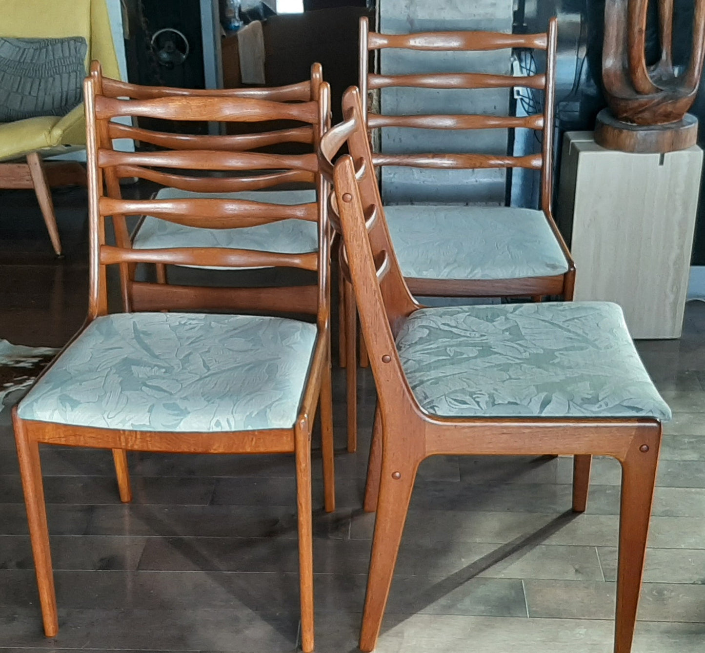 ON HOLD***4 Danish MCM Teak Chairs  RESTORED, perfect, each $249 only - Mid Century Modern Toronto