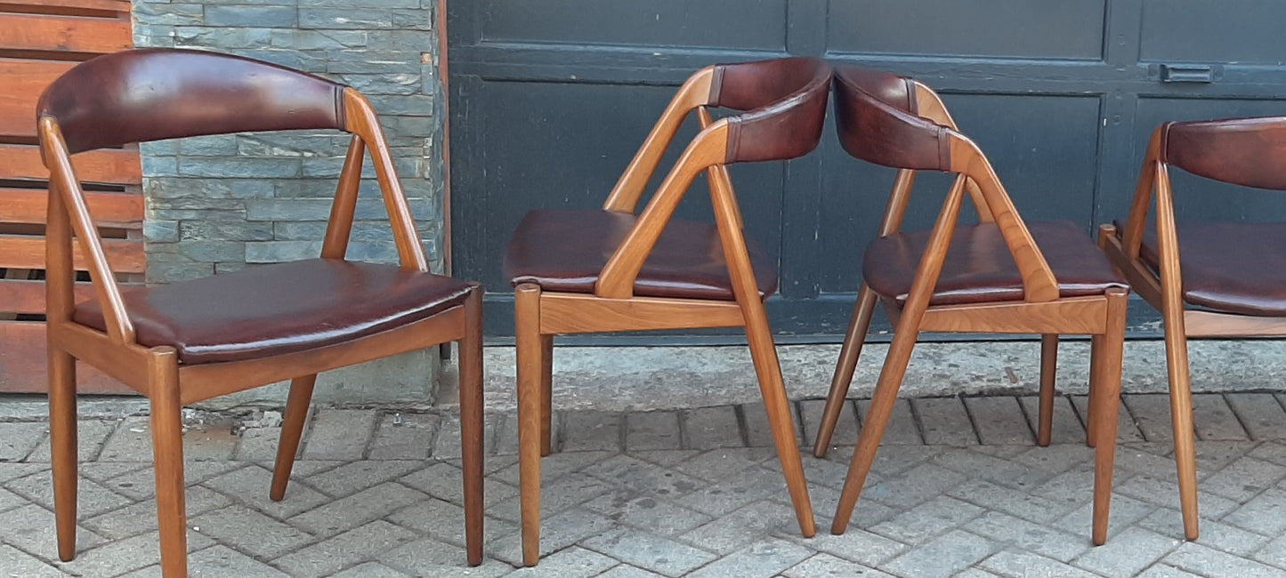 6 RESTORED MCM Kai Kristiansen Teak Chairs Model 31, PERFECT, each $399 - Mid Century Modern Toronto