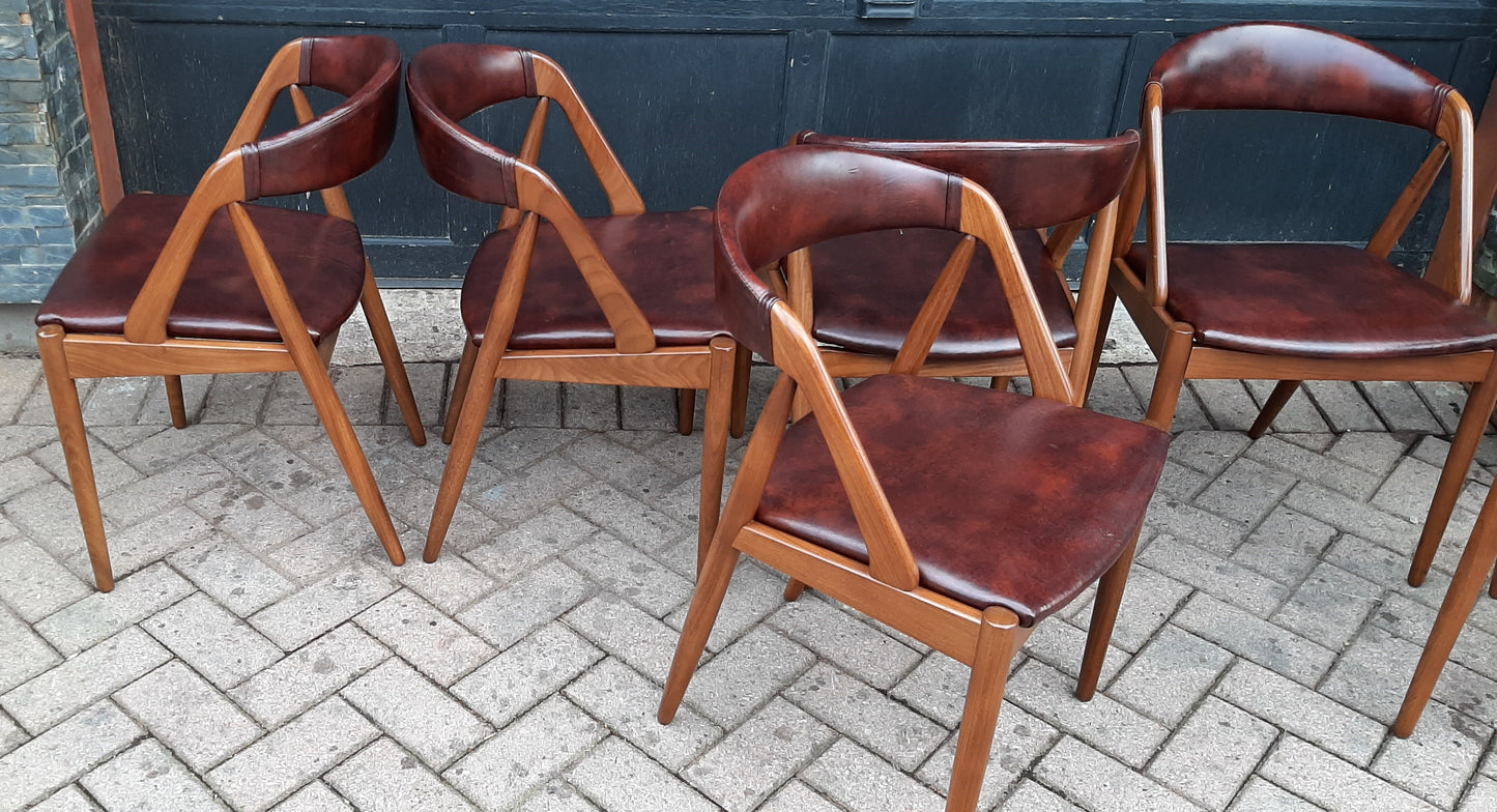 6 RESTORED MCM Kai Kristiansen Teak Chairs Model 31, PERFECT, each $399 - Mid Century Modern Toronto