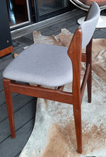 4 Danish MCM Chairs w floating seats RESTORED REUPHOLSTERED in l.grey Maharam, each $225 - Mid Century Modern Toronto 3