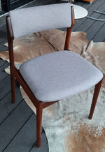 4 Danish MCM Chairs w floating seats RESTORED REUPHOLSTERED in l.grey Maharam, each $225 - Mid Century Modern Toronto 5