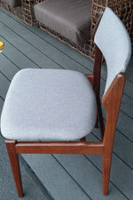 4 Danish MCM Chairs w floating seats RESTORED REUPHOLSTERED in l.grey Maharam, each $225 - Mid Century Modern Toronto 6