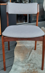 4 Danish MCM Chairs w floating seats RESTORED REUPHOLSTERED in l.grey Maharam, each $225 - Mid Century Modern Toronto 7