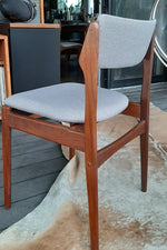 4 Danish MCM Chairs w floating seats RESTORED REUPHOLSTERED in l.grey Maharam, each $225 - Mid Century Modern Toronto 10