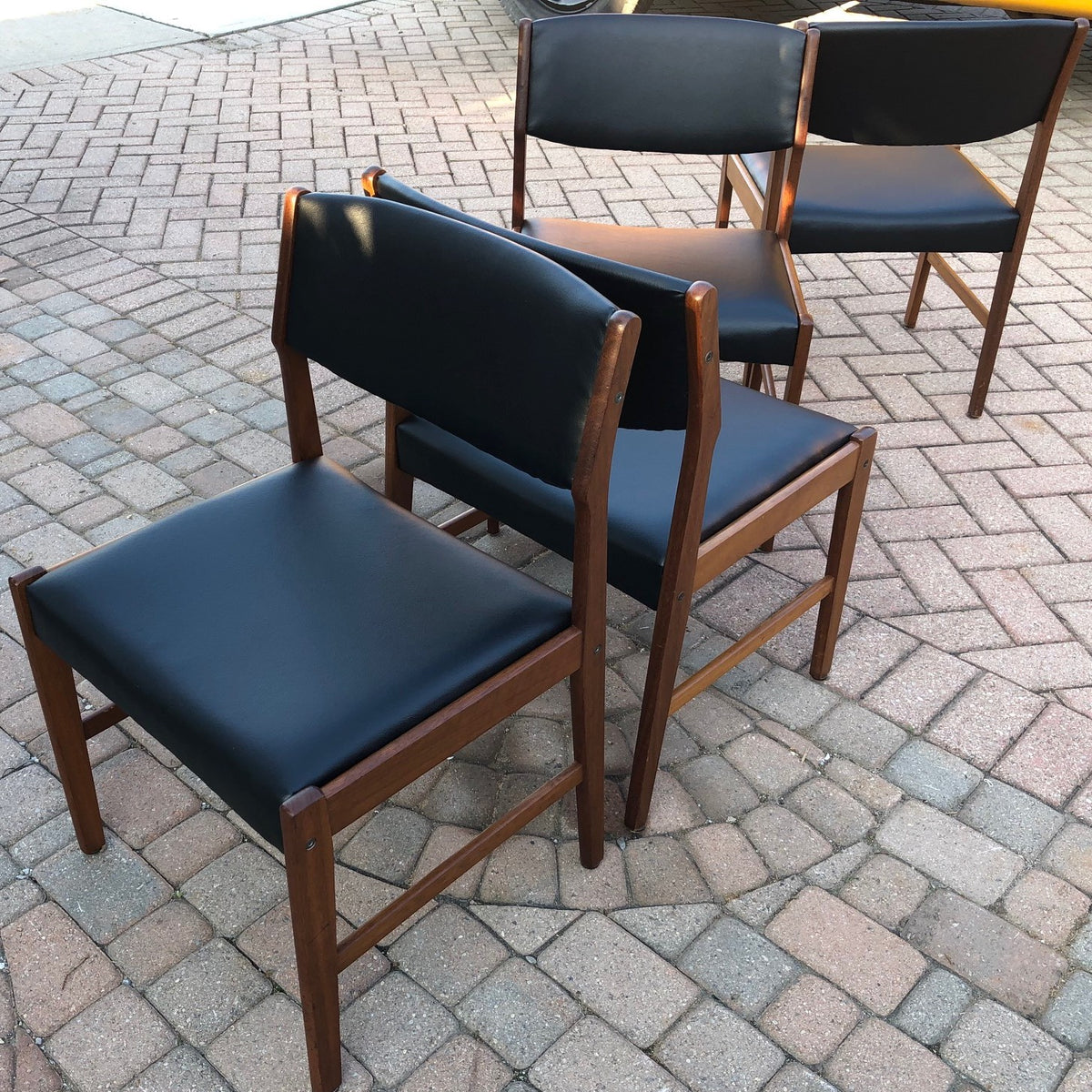 4 Danish MCM Teak Side/ Dining Chairs, large, REUPHOLSTERED, each $249 - Mid Century Modern Toronto