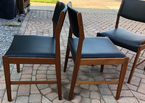 4 Danish MCM Teak Side/ Dining Chairs, large, REUPHOLSTERED, each $249 - Mid Century Modern Toronto