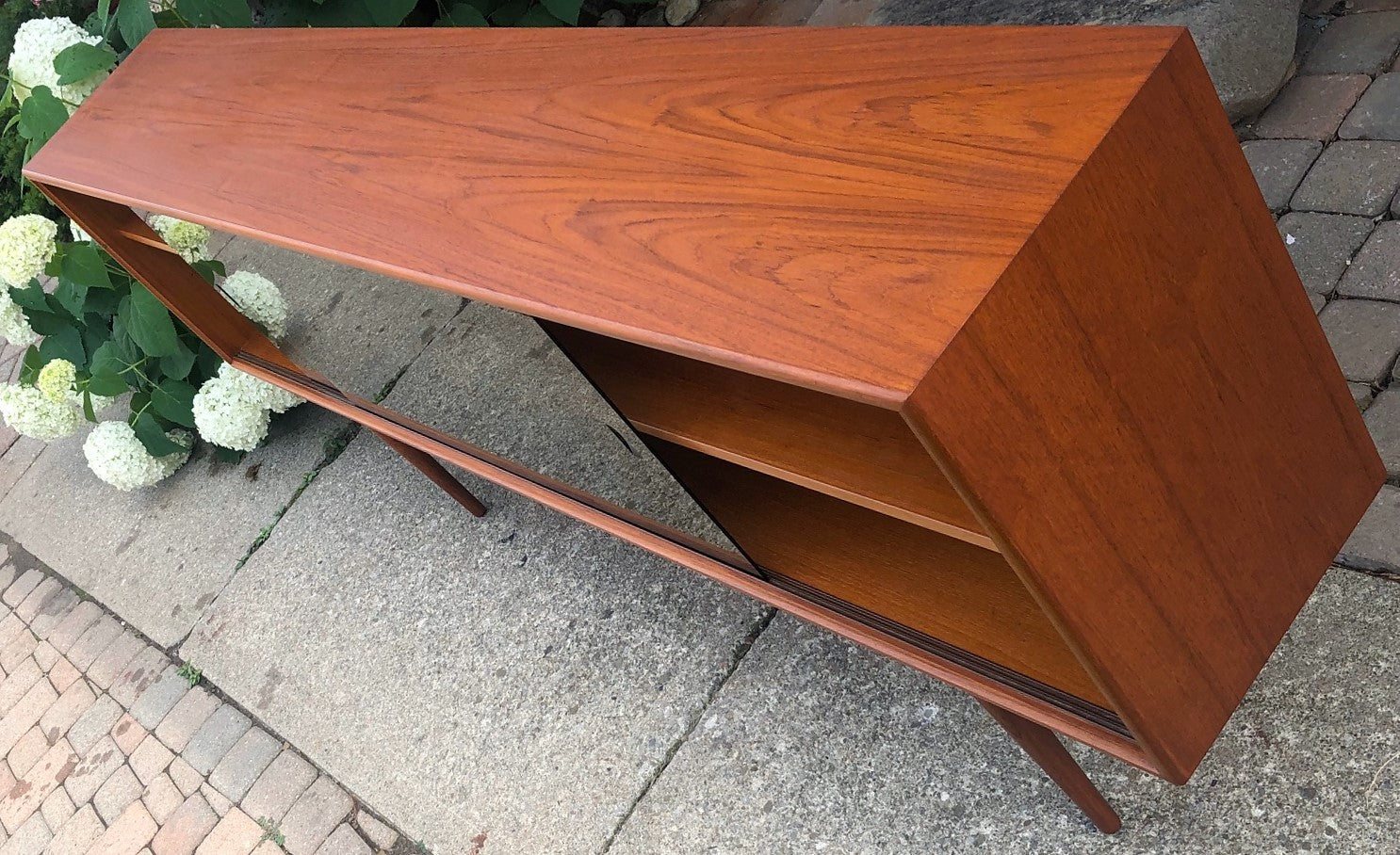 REFINISHED Danish Modern Teak Bookcase Display 71" with tinted glass doors PERFECT - Mid Century Modern Toronto