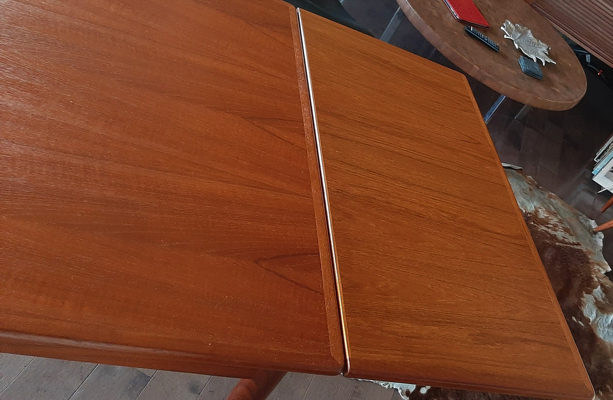 REFINISHED Danish MCM Teak Draw Leaf Table by Rogenstrup Mobelfabrik, PERFECT 49-84