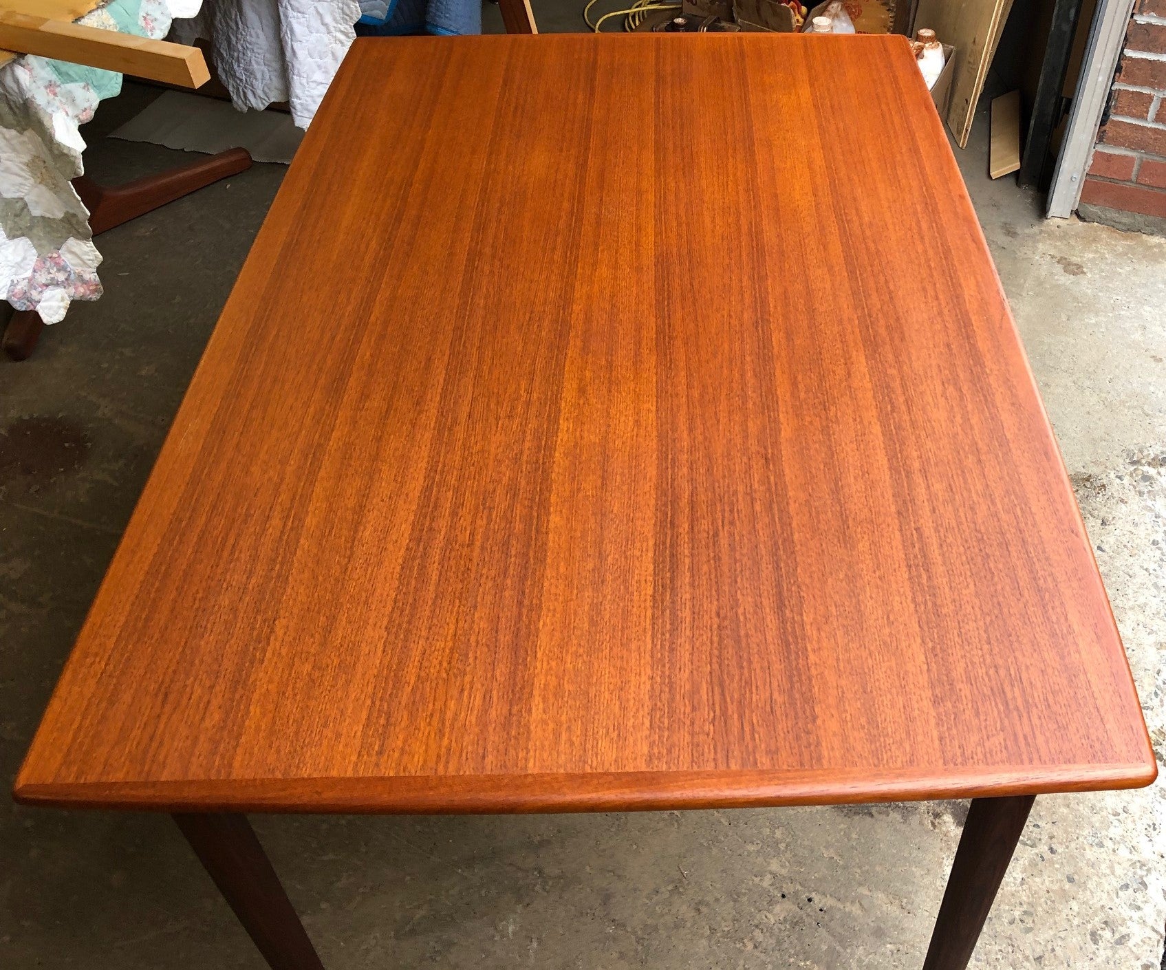 ON HOLD for Nancy K. REFINISHED Compact Danish MCM Teak Draw Leaf Table 48"-84" PERFECT, treated for durability - Mid Century Modern Toronto