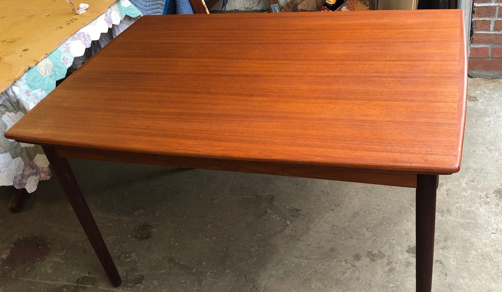 ON HOLD for Nancy K. REFINISHED Compact Danish MCM Teak Draw Leaf Table 48"-84" PERFECT, treated for durability - Mid Century Modern Toronto