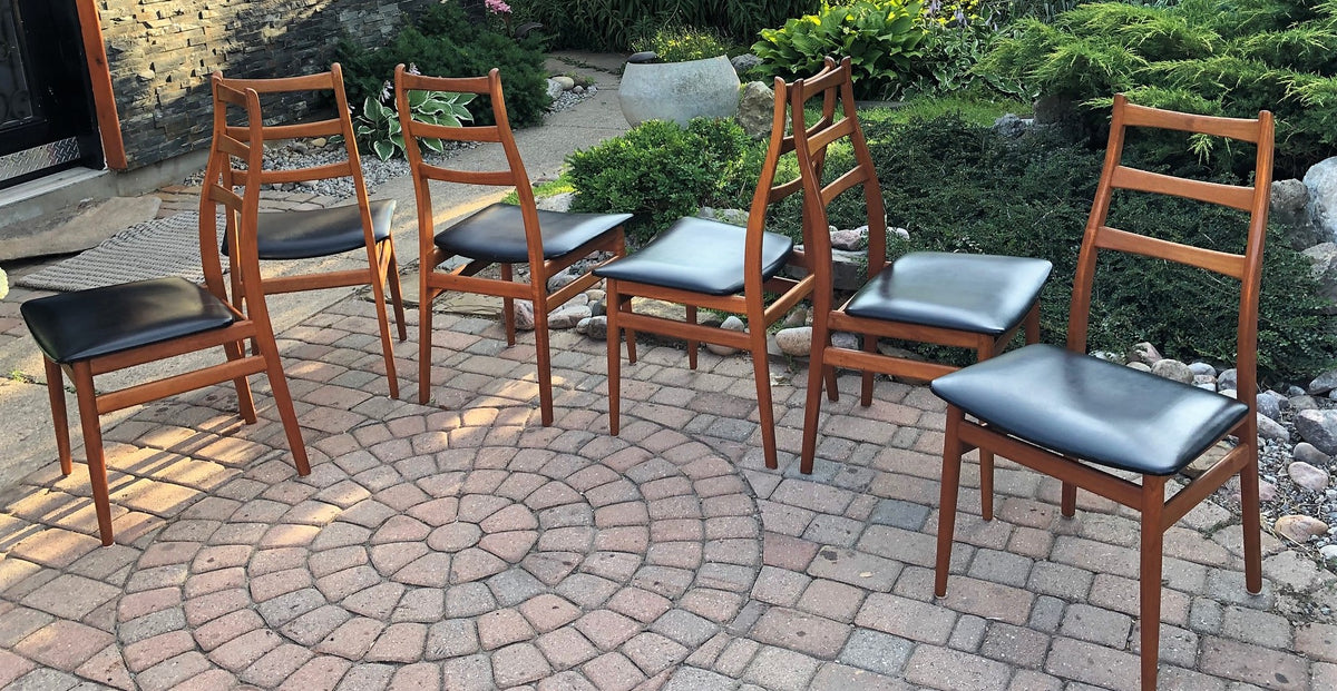RESERVED ***6 Danish MCM Teak Ladder Back Dining Chairs, each $199 - Mid Century Modern Toronto