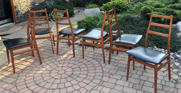 RESERVED ***6 Danish MCM Teak Ladder Back Dining Chairs, each $199 - Mid Century Modern Toronto
