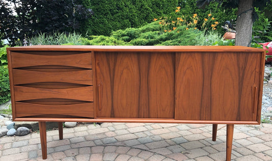 Danish MCM Teak Credenza Sideboard TV Console 63"perfect - Mid Century Modern Toronto