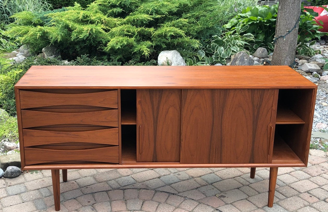 Danish MCM Teak Credenza Sideboard TV Console 63"perfect - Mid Century Modern Toronto