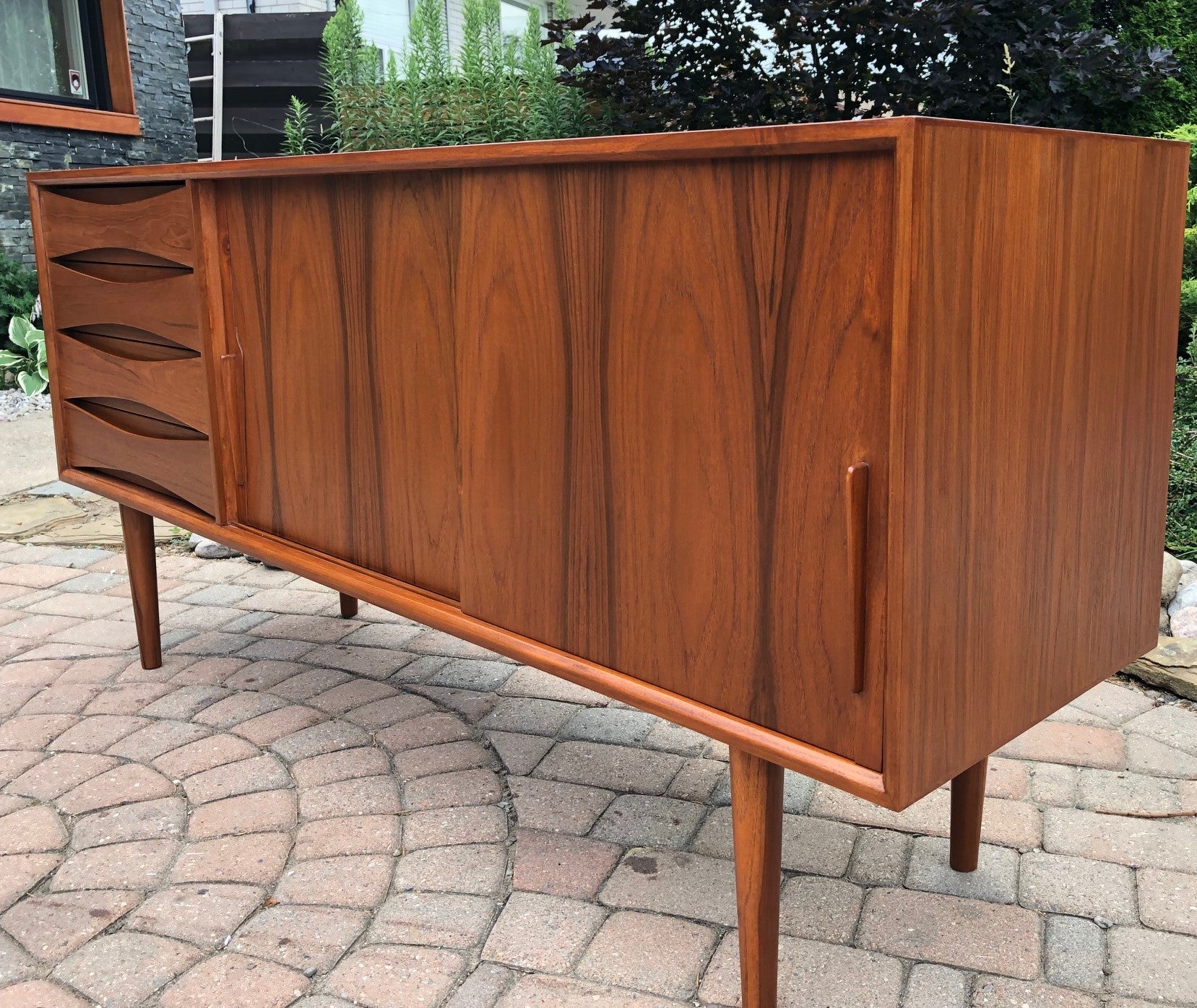Danish MCM Teak Credenza Sideboard TV Console 63"perfect - Mid Century Modern Toronto