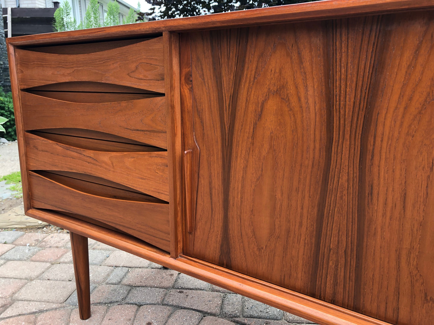Danish MCM Teak Credenza Sideboard TV Console 63"perfect - Mid Century Modern Toronto